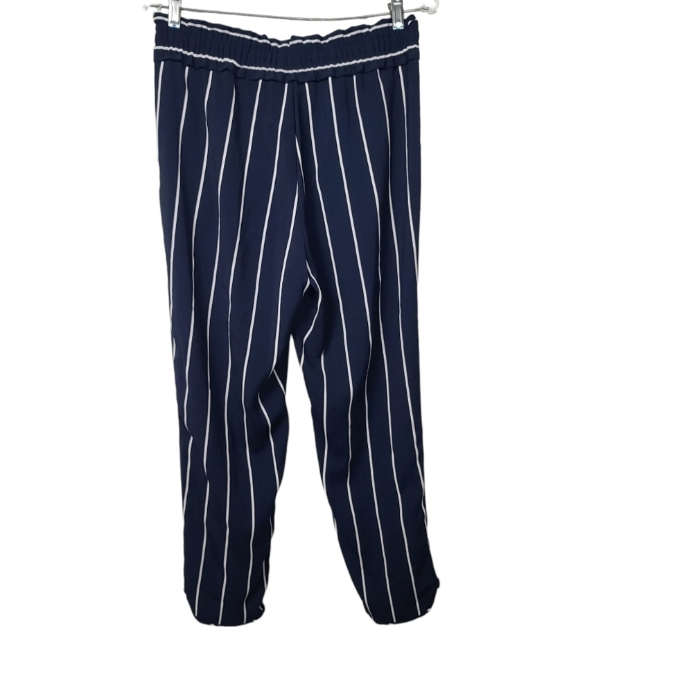 Zara Trafaluc White Blue Striped Pants M - Picture 3 of 7